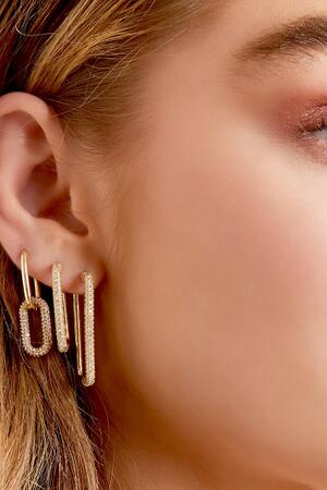 Earrings with zircon stones Purple Copper h5 Picture3